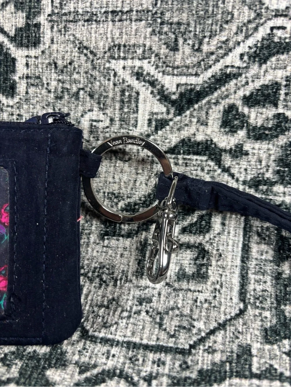 Vera Bradley ID Card(s) Holder, with Lanyard Navy Blue